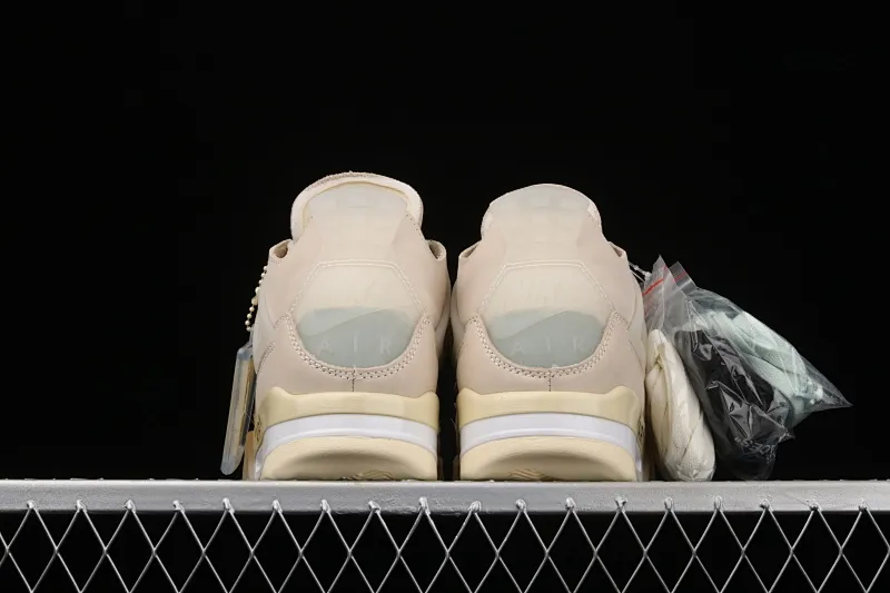 All categories Air Jordan Jordan series basketball shoes Air Jordan 4 pure original OF x Air Jordan 4 Retro "Cream/Sail" AJ4 Joe 4 mid-top retro casual sports culture basketball shoes CV9388-100